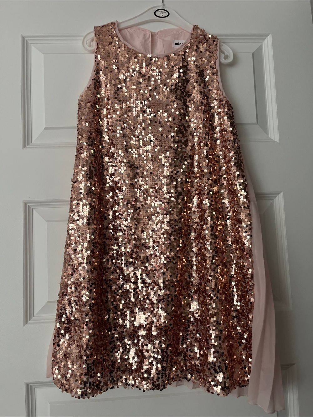 Mini Boden Rose Gold Sequin A-Line Party Dress